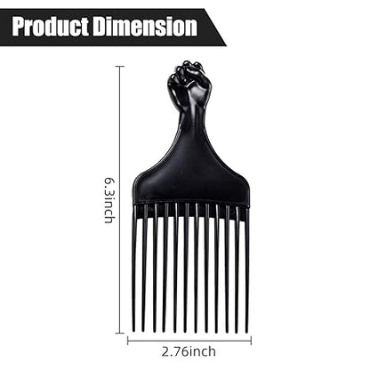 Vintage Raised Fist Wide-Tooth Hair Pick Comb – Large Tooth Detangling and Styling Comb